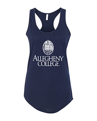 Allegheny College Stacked Ladies Tank Top - Midnight Navy