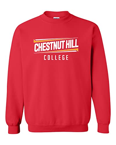 Chestnut Hill College Slant Text Crewneck Sweatshirt - Red