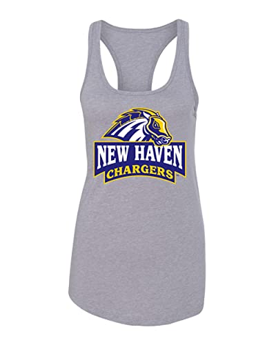 University of New Haven Full Mascot Ladies Tank Top - Heather Grey