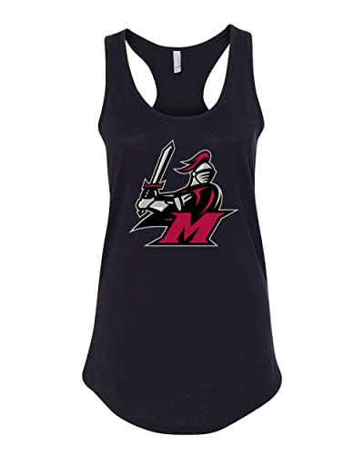 Manhattanville College Full Color Mascot Ladies Tank Top - Black
