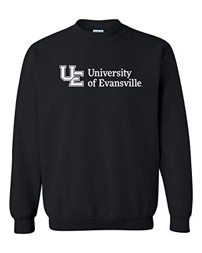Evansville White Text Crewneck Sweatshirt - Black