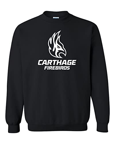 Carthage College Firebirds Stacked Crewneck Sweatshirt - Black