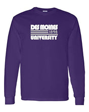 Load image into Gallery viewer, Retro Des Moines University Long Sleeve T-Shirt - Purple
