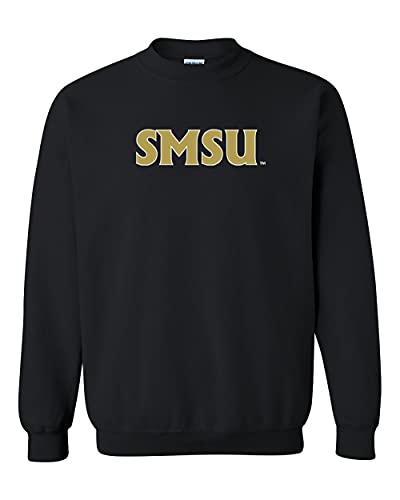 Southwest Minnesota State SMSU Block Crewneck Sweatshirt - Black
