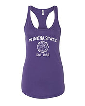 Load image into Gallery viewer, Winona State Vintage Est 1858 Ladies Tank Top - Purple Rush
