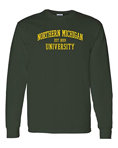 Northern Michigan EST Two Color Long Sleeve - Forest Green