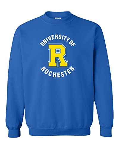 University of Rochester Circular Text Logo Crewneck Sweatshirt - Royal