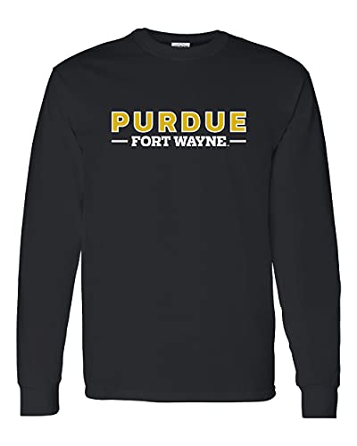 Purdue Fort Wayne Text Only Long Sleeve - Black