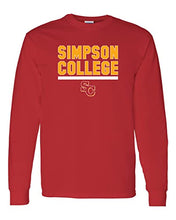Load image into Gallery viewer, Simpson College Block Long Sleeve T-Shirt - Red
