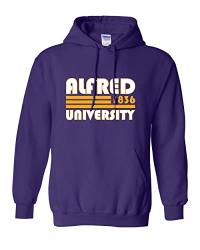 Retro Alfred University Hooded Sweatshirt - Purple
