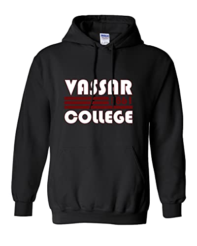 Retro Vassar College Hooded Sweatshirt - Black