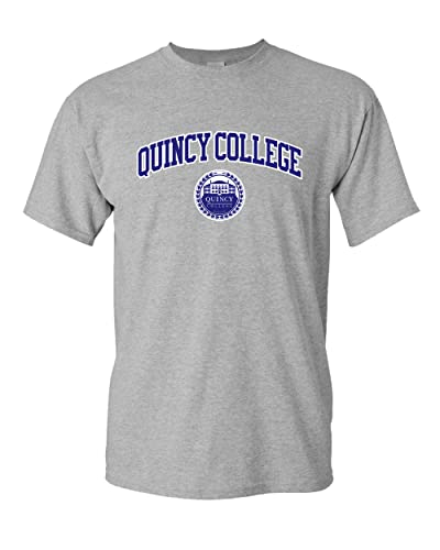 Quincy College Official Logo T-Shirt - Sport Grey