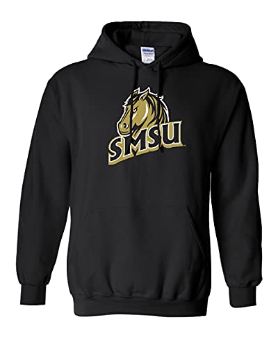 Southwest Minnesota SMSU Logo Full Color Hooded Sweatshirt - Black
