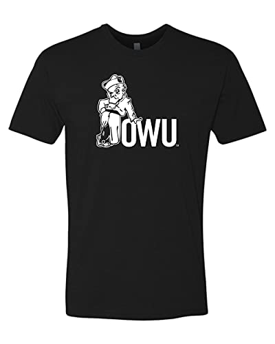 Ohio Wesleyan OWU Logo One Color Soft Exclusive T-Shirt - Black