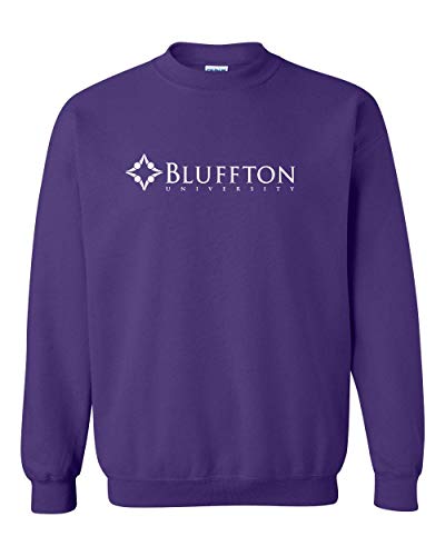 Bluffton University Logo One Color Crewneck Sweatshirt - Purple
