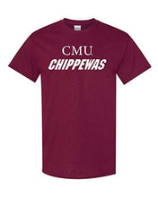 Load image into Gallery viewer, CMU White Text Chippewas T-Shirt | Central Michigan University Logo Apparel Mens/Womens T-Shirt - Maroon
