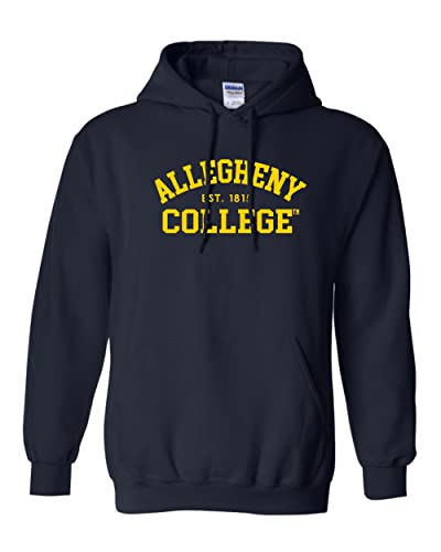 Allegheny College Block Text Hooded Sweatshirt - Navy