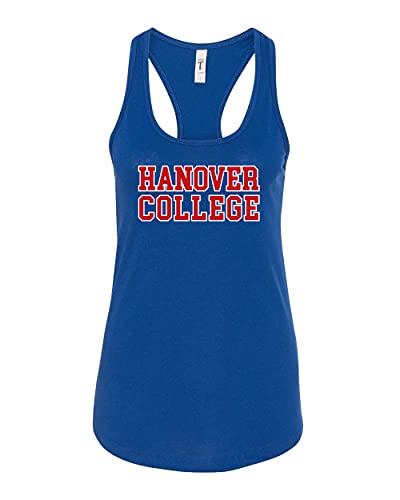 Hanover College Block Two Color Ladies Tank Top - Royal