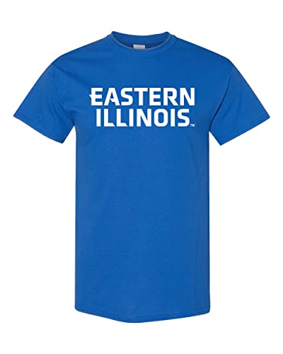 Eastern Illinois White Text T-Shirt - Royal