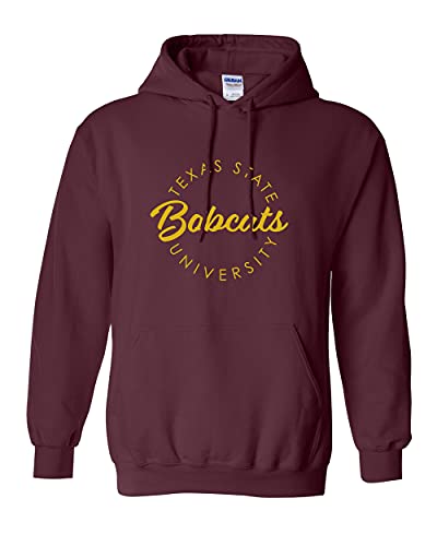 Texas State University Circular 1 Color Hooded Sweatshirt - Maroon