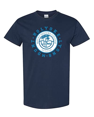 Mount Holyoke College Lyons Logo T-Shirt - Navy