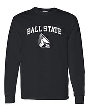 Load image into Gallery viewer, Ball State Block Letters with Student Logo Long Sleeve - Black
