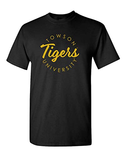 Towson University Circular 1 Color T-Shirt - Black