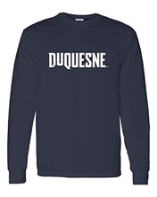 Load image into Gallery viewer, Vintage Duquesne Dukes Long Sleeve T-Shirt - Navy
