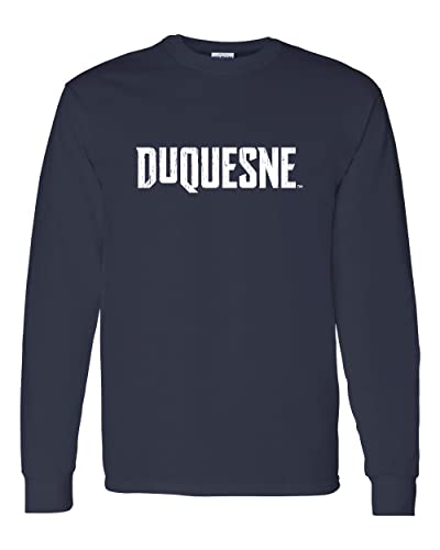 Vintage Duquesne Dukes Long Sleeve T-Shirt - Navy