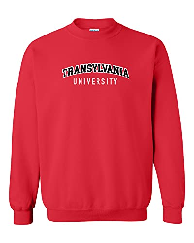 Transylvania University Block Two Color Crewneck Sweatshirt - Red