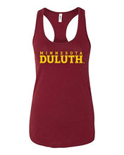 Load image into Gallery viewer, Minnesota Duluth Gold Text Ladies Racer Tank - Cardinal
