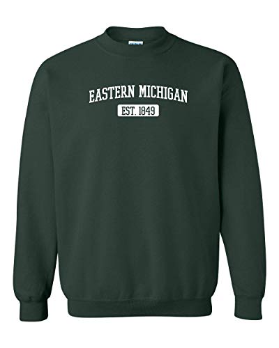 Eastern Michigan EST One Color Crewneck Sweatshirt - Forest Green