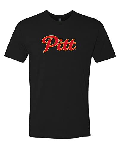 Grey Pittsburg State Pitt Logo Soft Exclusive T-Shirt - Black