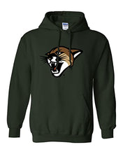 Load image into Gallery viewer, University of Vermont Catamount Head Hooded Sweatshirt - Forest Green
