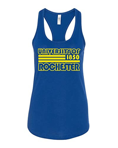 Retro University of Rochester Ladies Tank Top - Royal