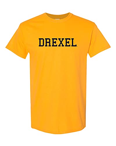 Drexel University Drexel Navy Text T-Shirt - Gold