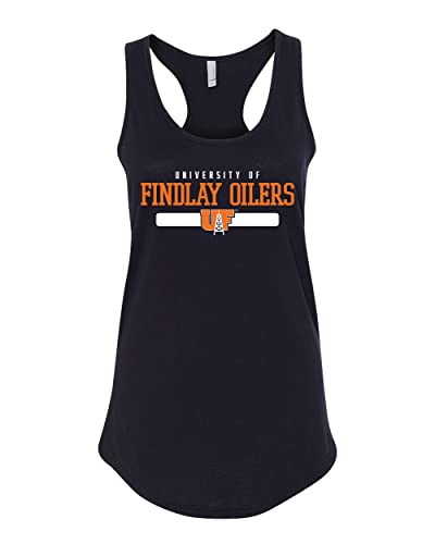 Univ of Findlay Oilers Stacked Two Color Tank Top - Black