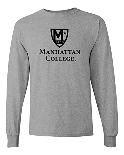 Manhattan College Shield Long Sleeve Shirt - Sport Grey