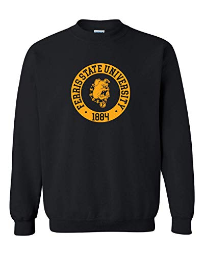 Ferris State University Circle One Color Crewneck Sweatshirt - Black