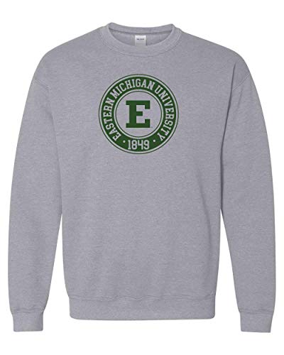 Eastern Michigan University Circle One Color Crewneck Sweatshirt - Sport Grey