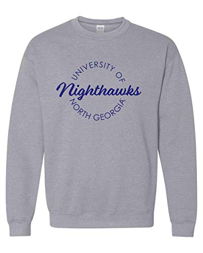 University of North Georgia Circular 1 Color Crewneck Sweatshirt - Sport Grey
