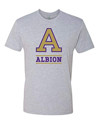 Premium Albion College 2 Color A T-Shirt Albion Britons Student and Alumni Mens/Womens T-Shirt - Heather Gray