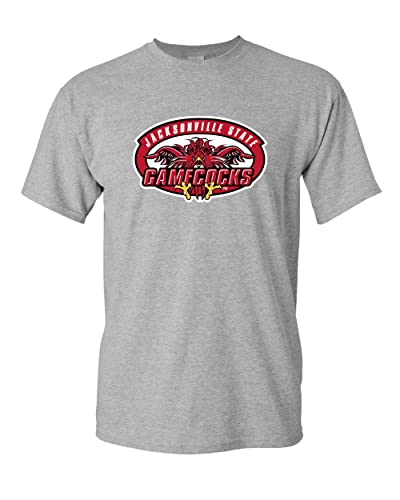 Jacksonville State University Full Logo T-Shirt - Sport Grey