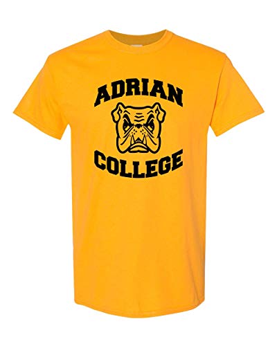 Adrian College Stacked Black Logo T-Shirt - Gold