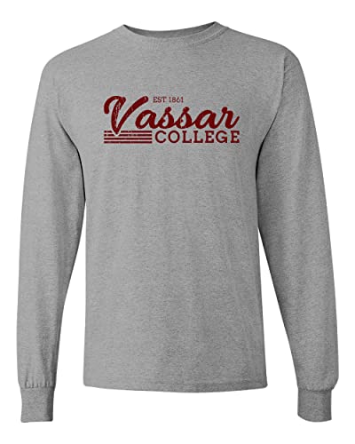 Vintage Vassar College Long Sleeve Shirt - Sport Grey