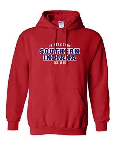 University of Southern Indiana EST Two Color Hooded Sweatshirt - Red