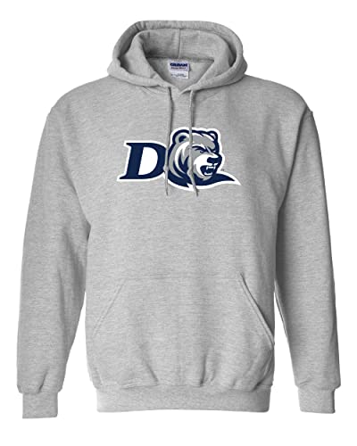 Drew University Primary Logo Hooded Sweatshirt - Sport Grey