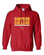 Load image into Gallery viewer, Simpson College Block Hooded Sweatshirt - Red
