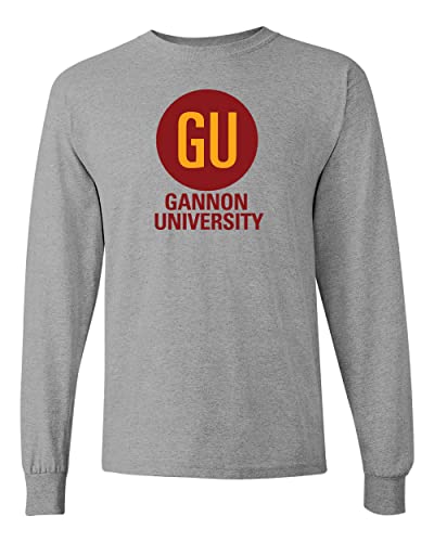 Gannon University GU Circle Long Sleeve Shirt - Sport Grey
