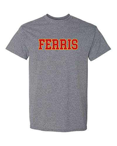 Ferris Block Letters Two Color T-Shirt - Graphite Heather